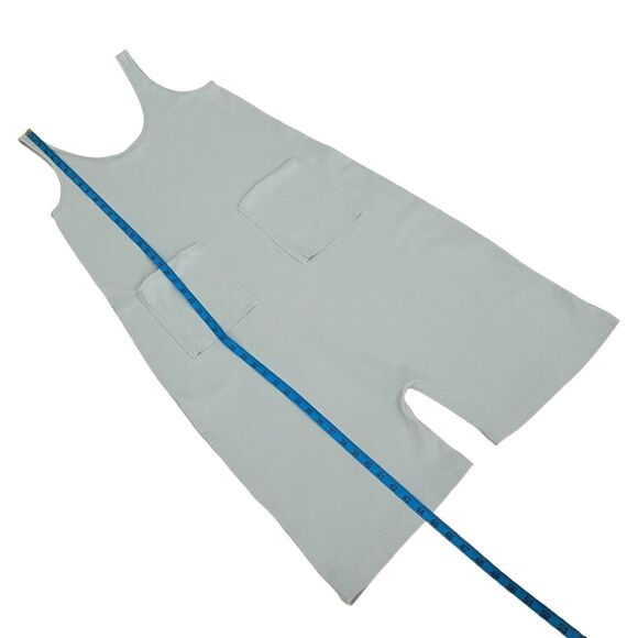 Zara Women's Gray Low Crotch Jumpsuit Playsuit Size M Patch Pockets 100% Cotton - Picture 4 of 8